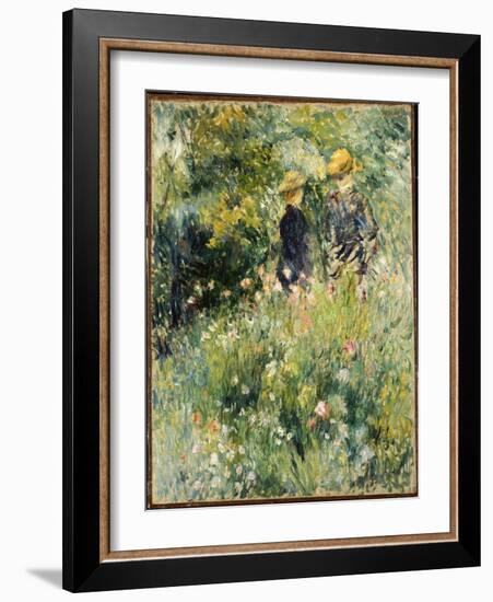 Conversation in a Rose Garden, 1876-Pierre-Auguste Renoir-Framed Giclee Print