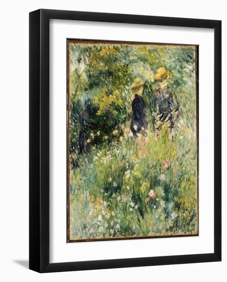 Conversation in a Rose Garden, 1876-Pierre-Auguste Renoir-Framed Giclee Print