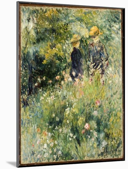 Conversation in a Rose Garden, 1876-Pierre-Auguste Renoir-Mounted Giclee Print