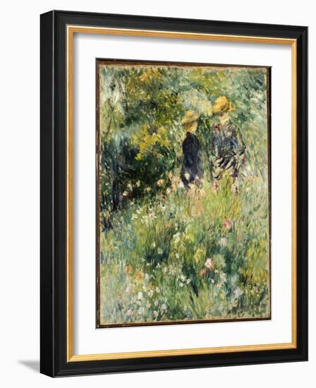 Conversation in a Rose Garden, 1876-Pierre-Auguste Renoir-Framed Giclee Print