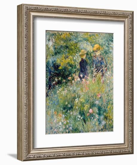 Conversation in a Rose Garden-Pierre-Auguste Renoir-Framed Giclee Print