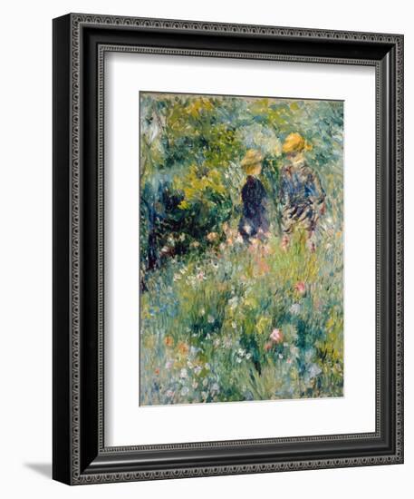 Conversation in a Rose Garden-Pierre-Auguste Renoir-Framed Giclee Print