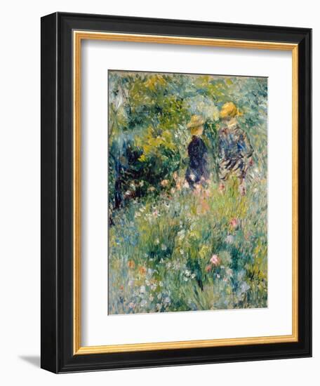 Conversation in a Rose Garden-Pierre-Auguste Renoir-Framed Giclee Print