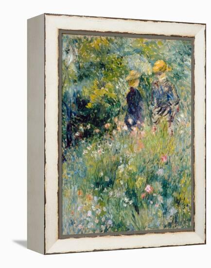 Conversation in a Rose Garden-Pierre-Auguste Renoir-Framed Premier Image Canvas