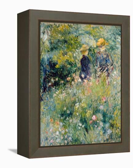 Conversation in a Rose Garden-Pierre-Auguste Renoir-Framed Premier Image Canvas