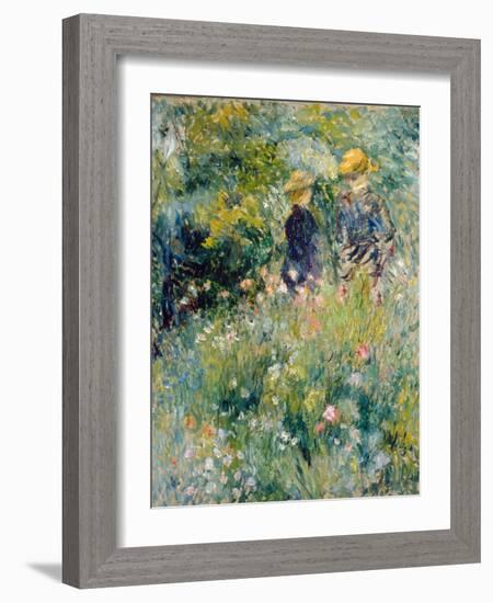Conversation in a Rose Garden-Pierre-Auguste Renoir-Framed Giclee Print