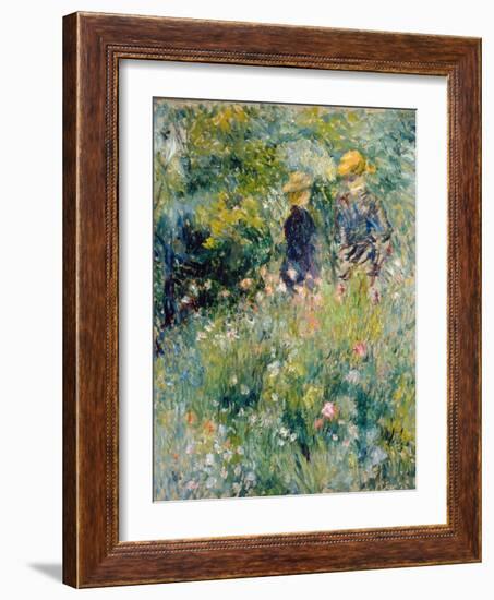 Conversation in a Rose Garden-Pierre-Auguste Renoir-Framed Giclee Print