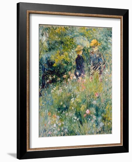 Conversation in a Rose Garden-Pierre-Auguste Renoir-Framed Giclee Print