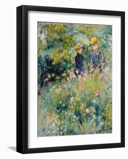 Conversation in a Rose Garden-Pierre-Auguste Renoir-Framed Giclee Print