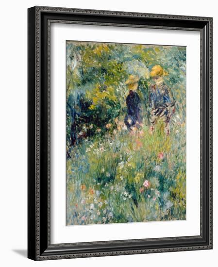 Conversation in a Rose Garden-Pierre-Auguste Renoir-Framed Giclee Print