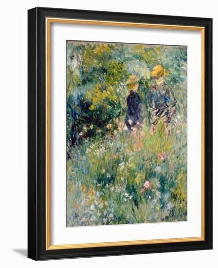 Conversation in a Rose Garden-Pierre-Auguste Renoir-Framed Giclee Print