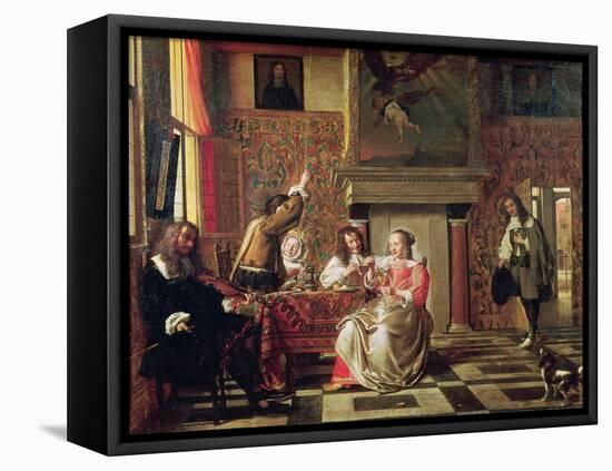 Conversation-Pieter de Hooch-Framed Premier Image Canvas