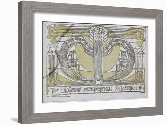 Conversazione Programme, Designed for the Glasgow Architectural Association, 1894-Charles Rennie Mackintosh-Framed Giclee Print