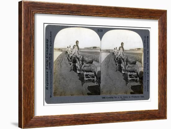 Conveying Salt to the Interior by Wheelbarrow Train, China, 1906-null-Framed Giclee Print