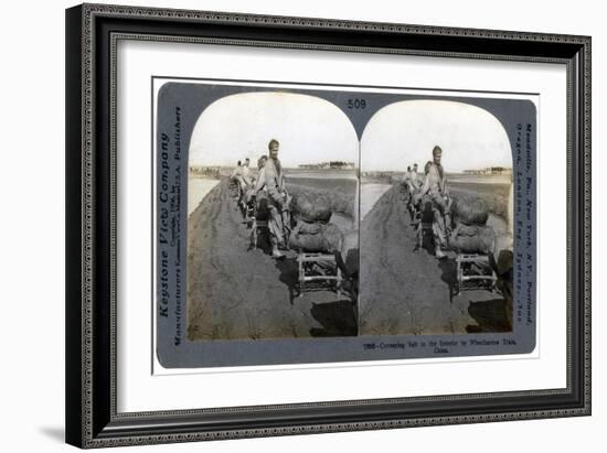 Conveying Salt to the Interior by Wheelbarrow Train, China, 1906-null-Framed Giclee Print