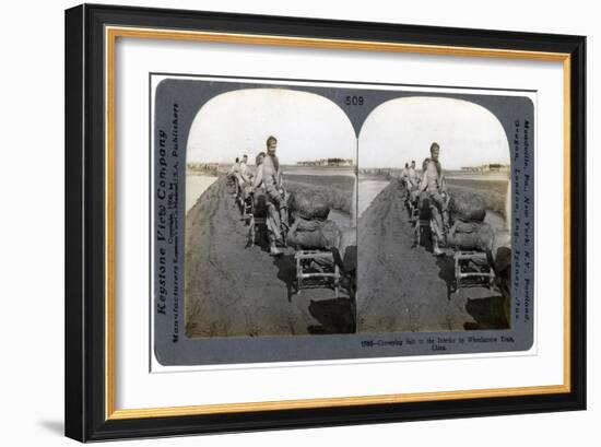 Conveying Salt to the Interior by Wheelbarrow Train, China, 1906-null-Framed Giclee Print