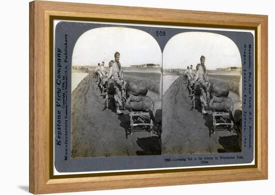 Conveying Salt to the Interior by Wheelbarrow Train, China, 1906-null-Framed Premier Image Canvas