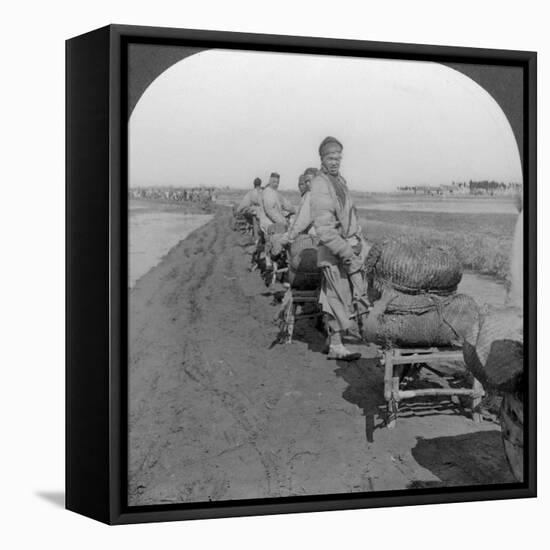 Conveying Salt to the Interior by Wheelbarrow Train, China, 1907-null-Framed Premier Image Canvas