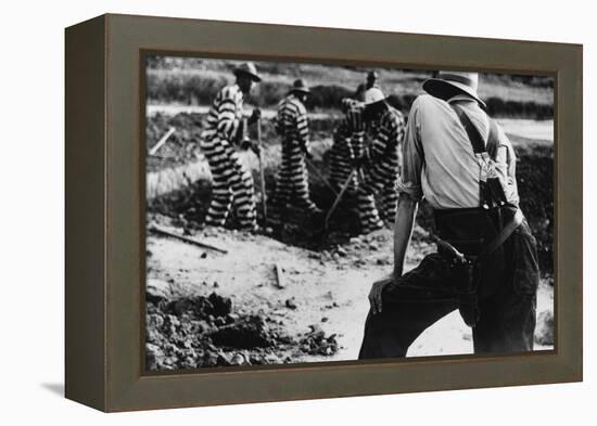 Convict Chain Gang and Prison Guard in Oglethorpe County, Georgia, May 1941-null-Framed Stretched Canvas