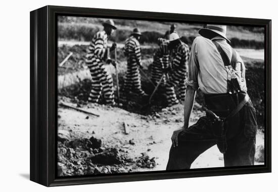 Convict Chain Gang and Prison Guard in Oglethorpe County, Georgia, May 1941-null-Framed Stretched Canvas