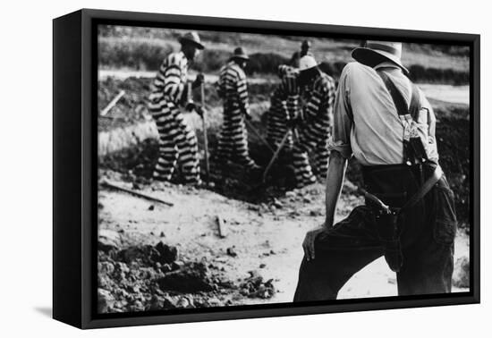 Convict Chain Gang and Prison Guard in Oglethorpe County, Georgia, May 1941-null-Framed Stretched Canvas