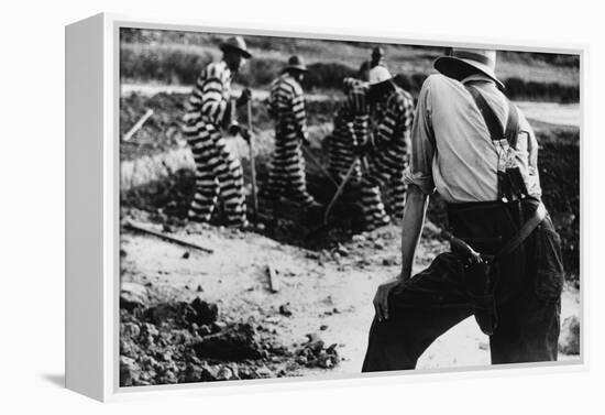 Convict Chain Gang and Prison Guard in Oglethorpe County, Georgia, May 1941-null-Framed Stretched Canvas