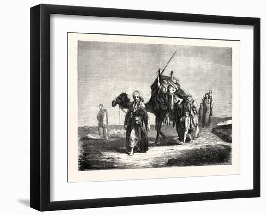 Convoy Funeral in the Desert of Suez, Egypt. 1855-null-Framed Giclee Print