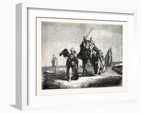 Convoy Funeral in the Desert of Suez, Egypt. 1855-null-Framed Giclee Print