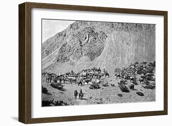 Convoy of Muleteers at the Foot of the Cordillera, South America, 1895-null-Framed Giclee Print