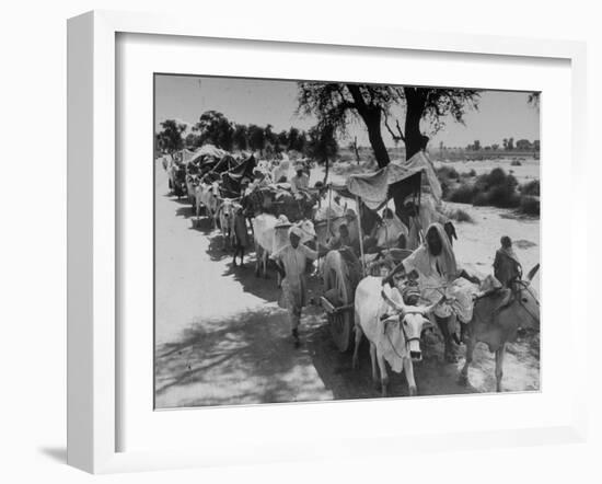 Convoy of Muslims Migrating from the Sikh State of Faridkot after the Division of India-Margaret Bourke-White-Framed Photographic Print