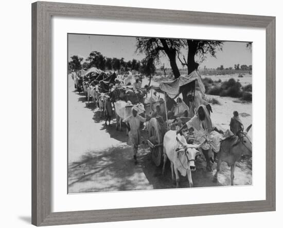 Convoy of Muslims Migrating from the Sikh State of Faridkot after the Division of India-Margaret Bourke-White-Framed Photographic Print