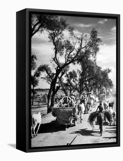 Convoy of Sikhs Migrating to East Punjab After the Division of India-Margaret Bourke-White-Framed Premier Image Canvas