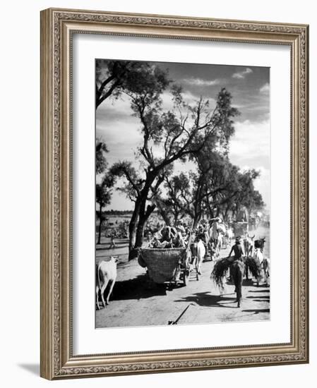 Convoy of Sikhs Migrating to East Punjab After the Division of India-Margaret Bourke-White-Framed Photographic Print