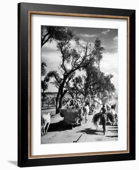 Convoy of Sikhs Migrating to East Punjab After the Division of India-Margaret Bourke-White-Framed Photographic Print