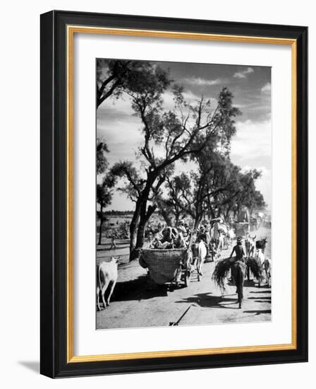 Convoy of Sikhs Migrating to East Punjab After the Division of India-Margaret Bourke-White-Framed Photographic Print