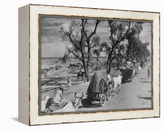 Convoy of Sikhs Migrating to East Punjab After the Division of India-Margaret Bourke-White-Framed Premier Image Canvas