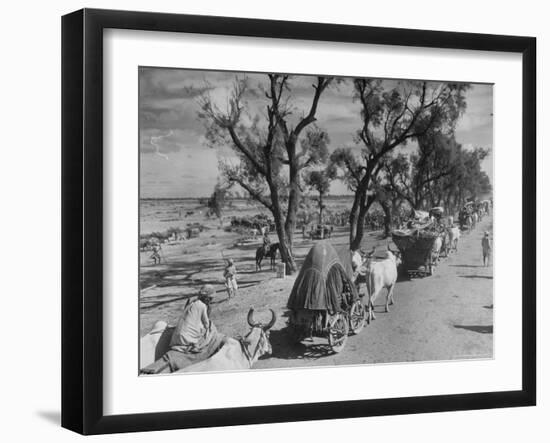 Convoy of Sikhs Migrating to East Punjab After the Division of India-Margaret Bourke-White-Framed Photographic Print