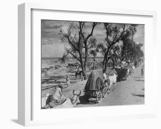 Convoy of Sikhs Migrating to East Punjab After the Division of India-Margaret Bourke-White-Framed Photographic Print