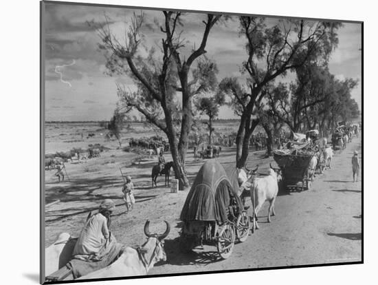 Convoy of Sikhs Migrating to East Punjab After the Division of India-Margaret Bourke-White-Mounted Photographic Print