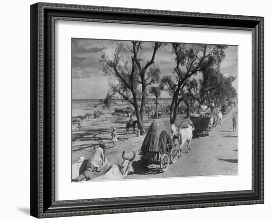 Convoy of Sikhs Migrating to East Punjab After the Division of India-Margaret Bourke-White-Framed Photographic Print