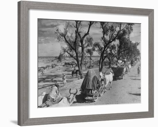 Convoy of Sikhs Migrating to East Punjab After the Division of India-Margaret Bourke-White-Framed Photographic Print