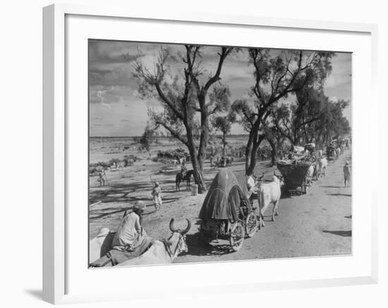 Convoy of Sikhs Migrating to East Punjab After the Division of India-Margaret Bourke-White-Framed Photographic Print
