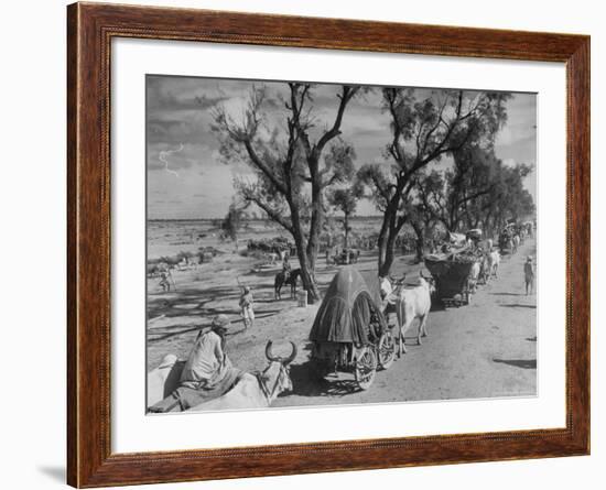 Convoy of Sikhs Migrating to East Punjab After the Division of India-Margaret Bourke-White-Framed Photographic Print