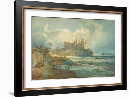 Conway Castle, North Wales, 1798 (W/C & Gum Arabic and Graphite)-Joseph Mallord William Turner-Framed Giclee Print