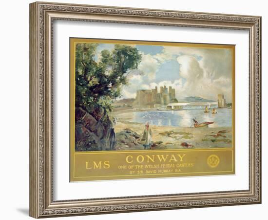 Conway Castle, Poster Advertising the London, Midland and Scottish Railway, c.1930-Sir David Murray-Framed Giclee Print