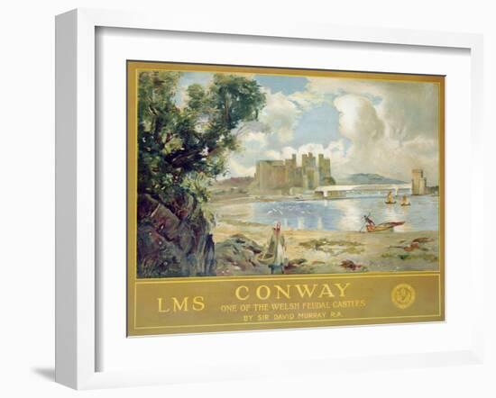Conway Castle, Poster Advertising the London, Midland and Scottish Railway, c.1930-Sir David Murray-Framed Giclee Print