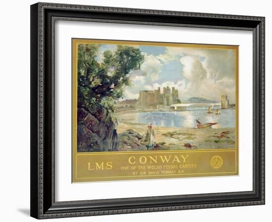 Conway Castle, Poster Advertising the London, Midland and Scottish Railway, c.1930-Sir David Murray-Framed Giclee Print