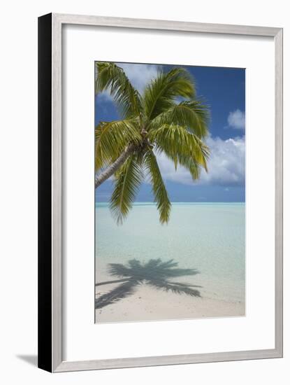 Cook Islands, Aitutaki. One Foot Island. White Sand Beach with Trees-Cindy Miller Hopkins-Framed Photographic Print