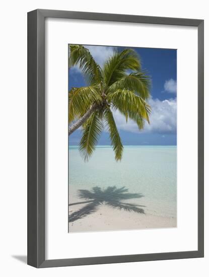 Cook Islands, Aitutaki. One Foot Island. White Sand Beach with Trees-Cindy Miller Hopkins-Framed Photographic Print
