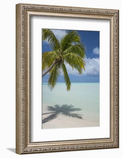 Cook Islands, Aitutaki. One Foot Island. White Sand Beach with Trees-Cindy Miller Hopkins-Framed Photographic Print